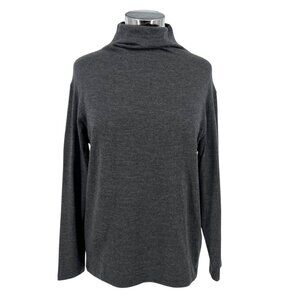 Icebreaker Merino Wool Deice Long Sleeve Turtleneck Sweater Gray Size Small